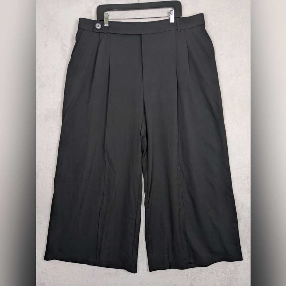 NWT Cider Dress Pants Women 4XL Black Wide Leg Pleated Classic Career Office